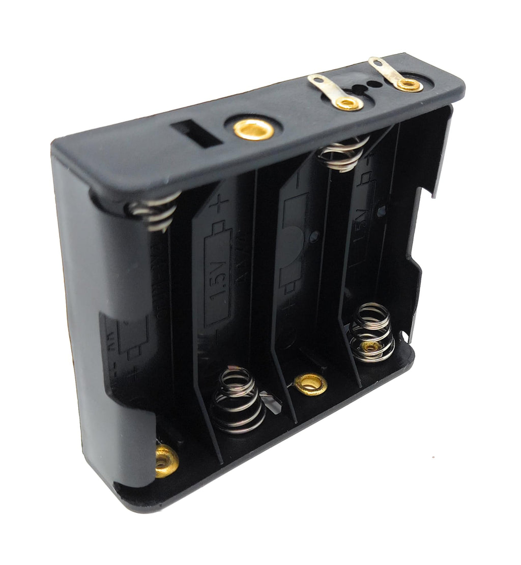 4 x AA Battery Holder Case Housing Box With Solder Lug Terminals Connector Block, Open Style