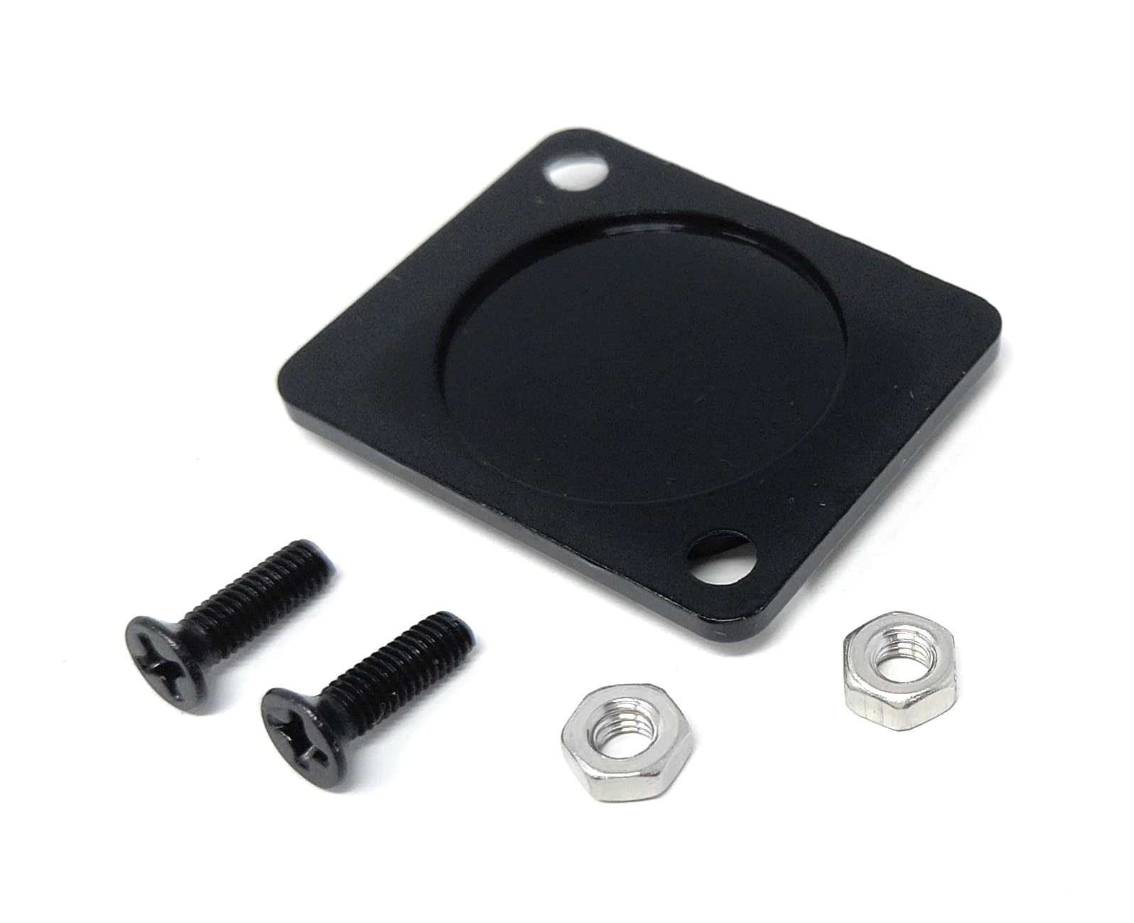 Brushed Aluminium Black Blank Spacer Wall Faceplate – D-Series Chassis Mount Insert with Screws