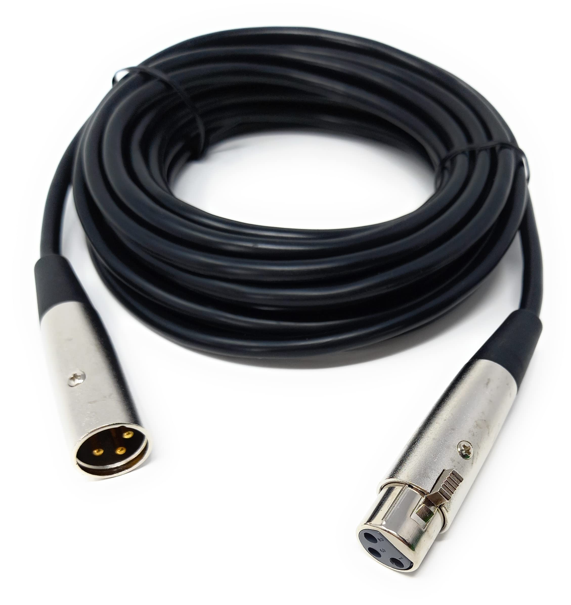 DRUT 3 pin XLR Male Plug To XLR Female Socket, Audio Microphone, Mixer, Speaker Lead Cable