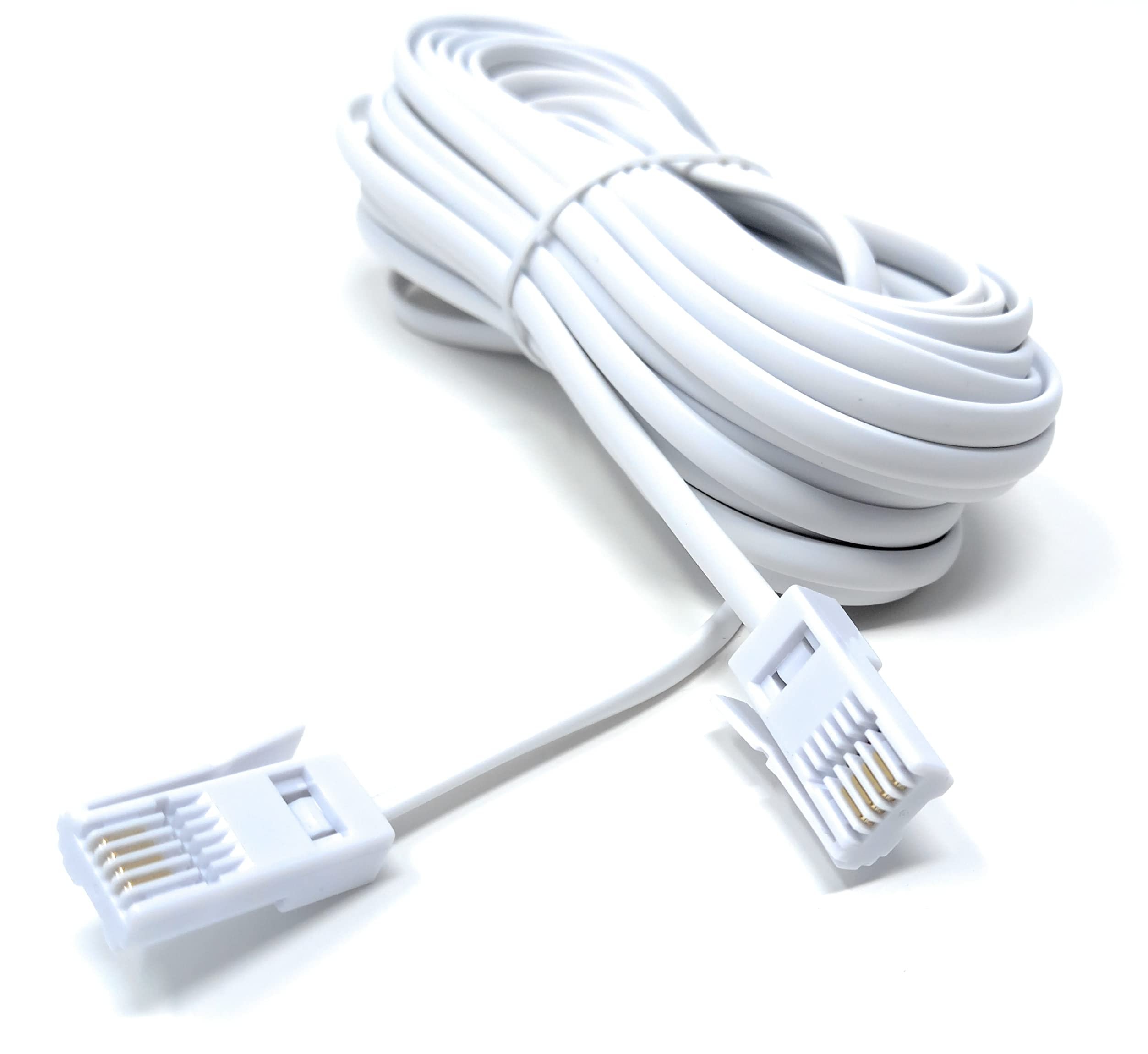 DRUT BT to BT 4 Wire 431A Male to Male Plug Telephone Flat Cable Lead