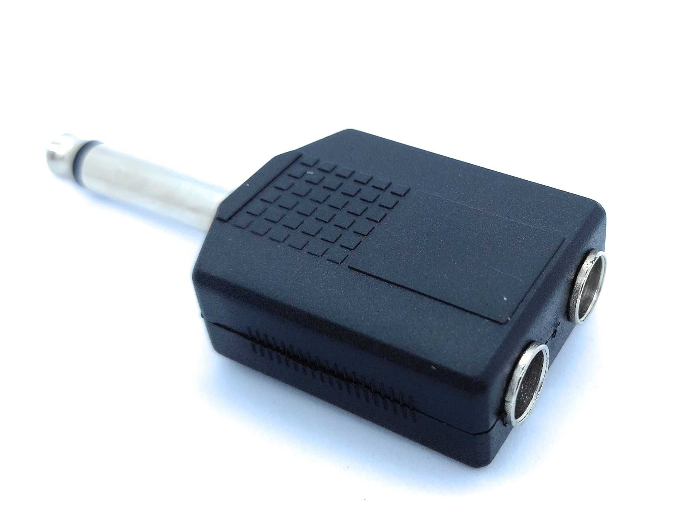 1pcs 6.35mm Mono Jack Plug to 2 x Twin 6.35mm Mono Jack Socket Splitter Adapter Dual Mono 1/4 Y Adaptor