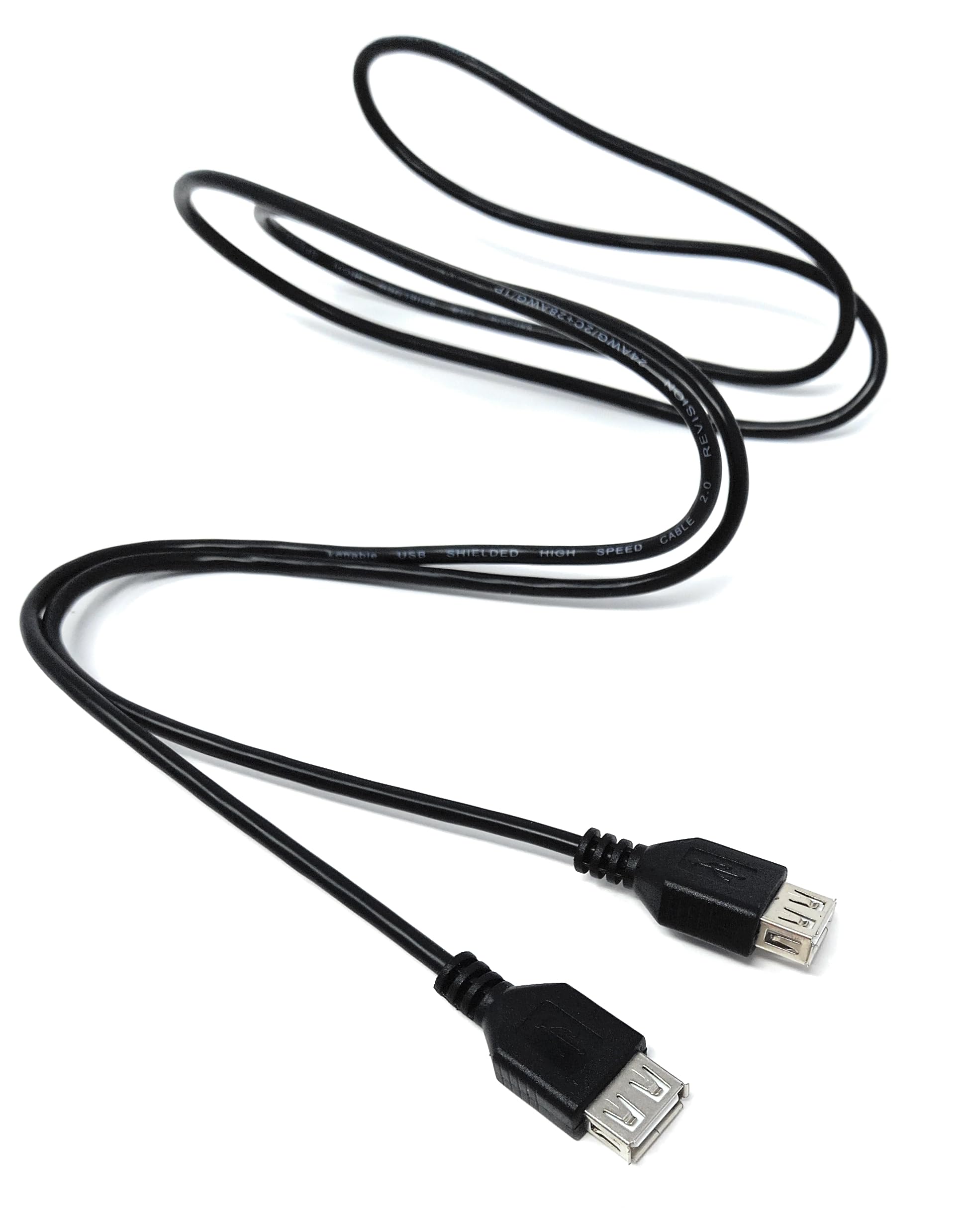 DRUT 1.6m USB 2.0 Female to Female Cable, Socket to Socket Extension 24AWG High Speed Lead, Gender Changer 5.5ft