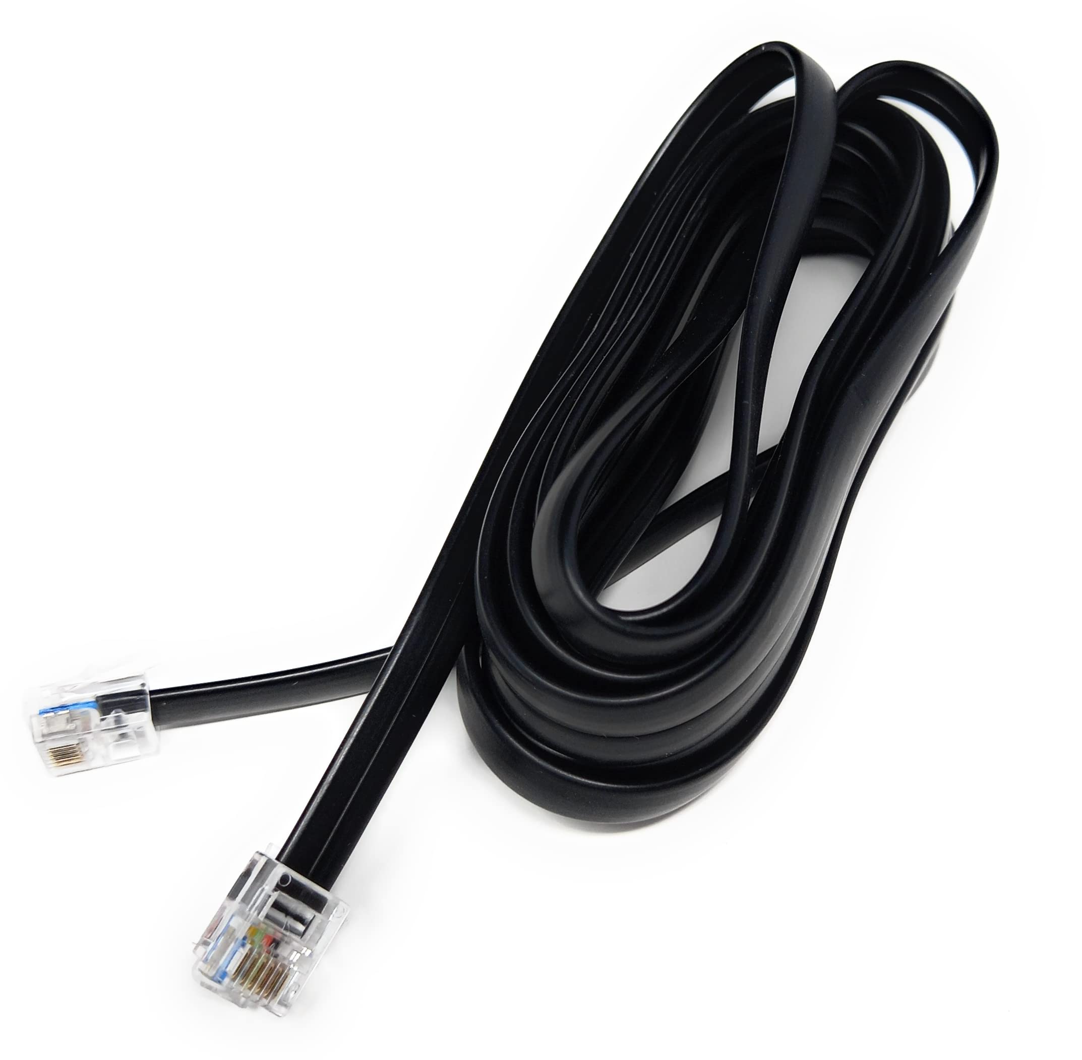 DRUT FLAT RJ12 to RJ12 6P6C Cable Lead Plug to Plug (RJ11 with 6 pin Wire)