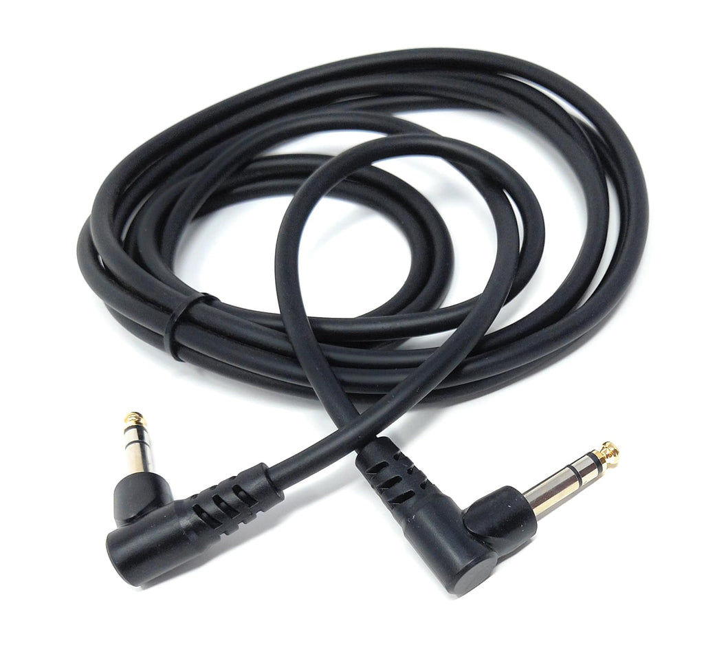 6.35mm 1/4" TRS Stereo Jack to Jack Plug, Dual Right Angle Patch Cable Lead for Headphones Amplifiers, Music Instruments, Live Events, DJ
