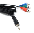 DRUT 1.5m 3.5mm 4 Pole Jack to Triple RCA RGB Component Video Cable, TRRS to AV Audio Video Lead for TV, DVD Player, Camcorder, Projector, Set Top Box & Multimedia Devices