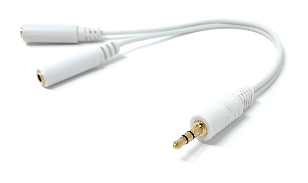 DRUT 3.5mm Jack to Dual Audio Splitter Cable, Stereo Headphone Microphone Adapter for Phones, Tablets, PC, Gold Plated