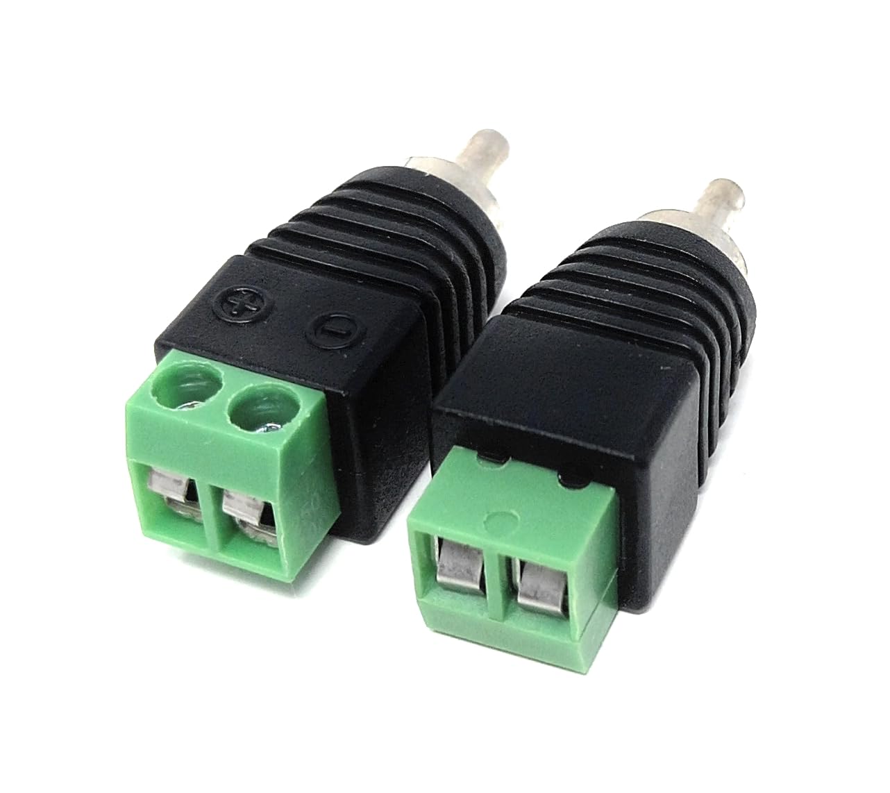 DRUT RCA Male Plug to Screw Terminal Adapter – Phono Audio/Video Connector for CCTV, AV, and Custom Wiring Projects