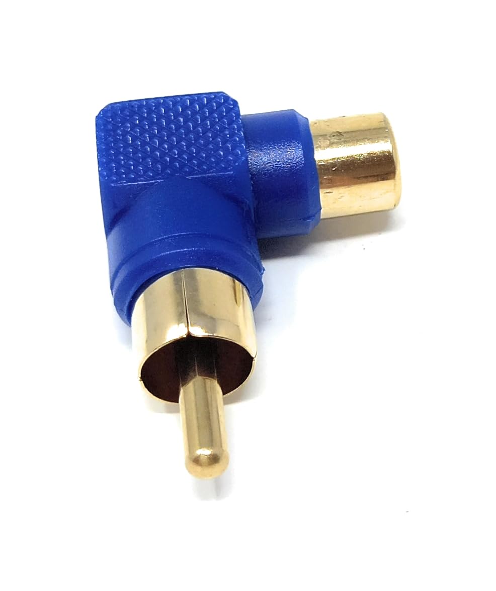 DRUT RCA Phono Right Angled Adapter Audio Plug to Socket Male to Female Gold Plated