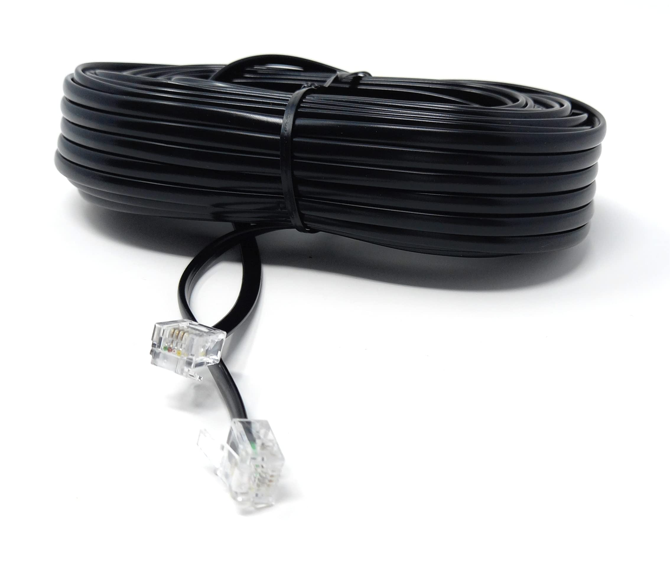 DRUT RJ11 to RJ11 Telephone Landline Cable ADSL (6P4C) Flat Lead High Speed BT Internet Broadband Male to Male Router, Modem, Phone Extension Wire