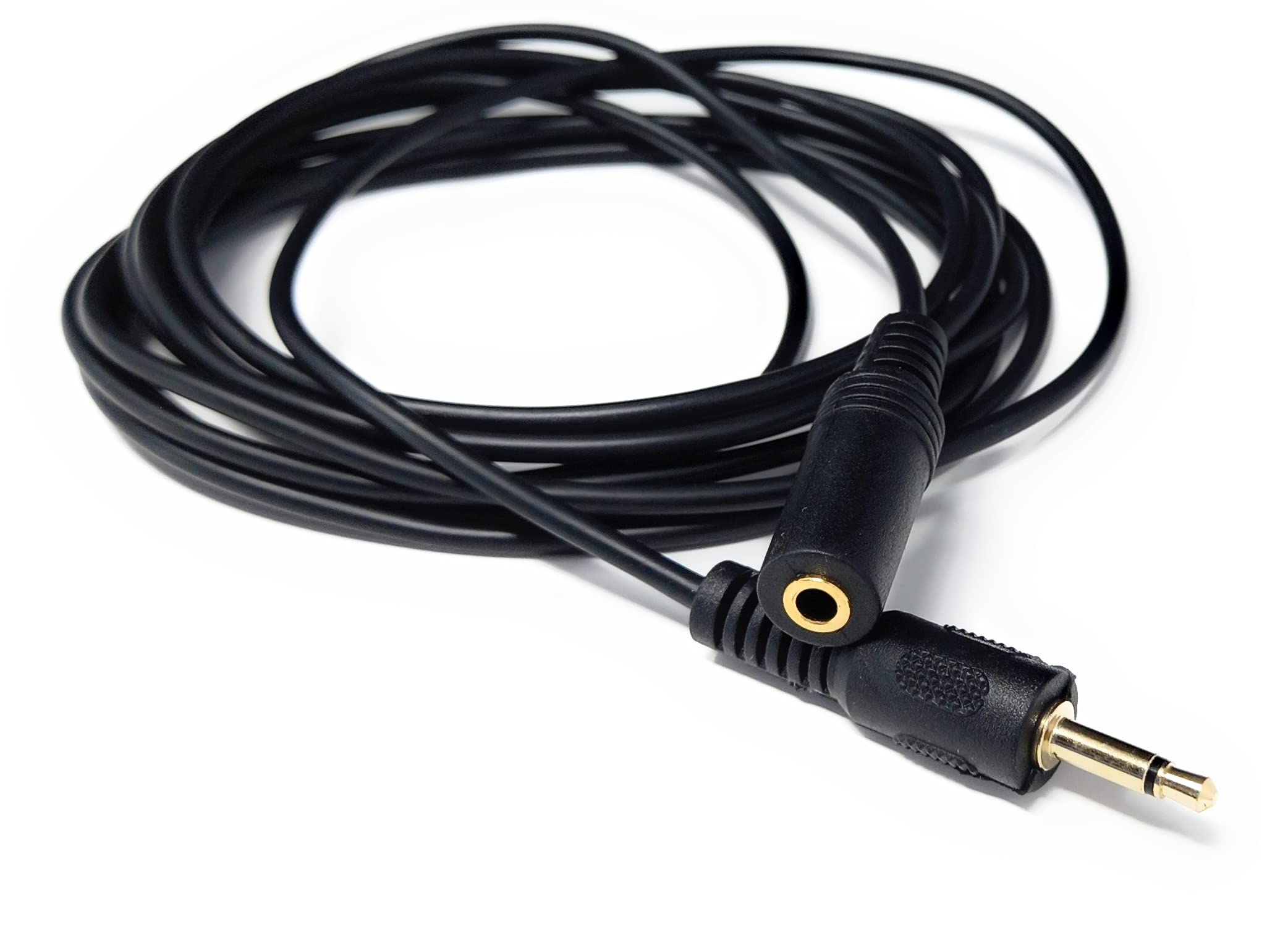 3.5mm Mono Jack to 3.5mm Socket Extension Cable Gold Connectors, Male Plug to Female Socket