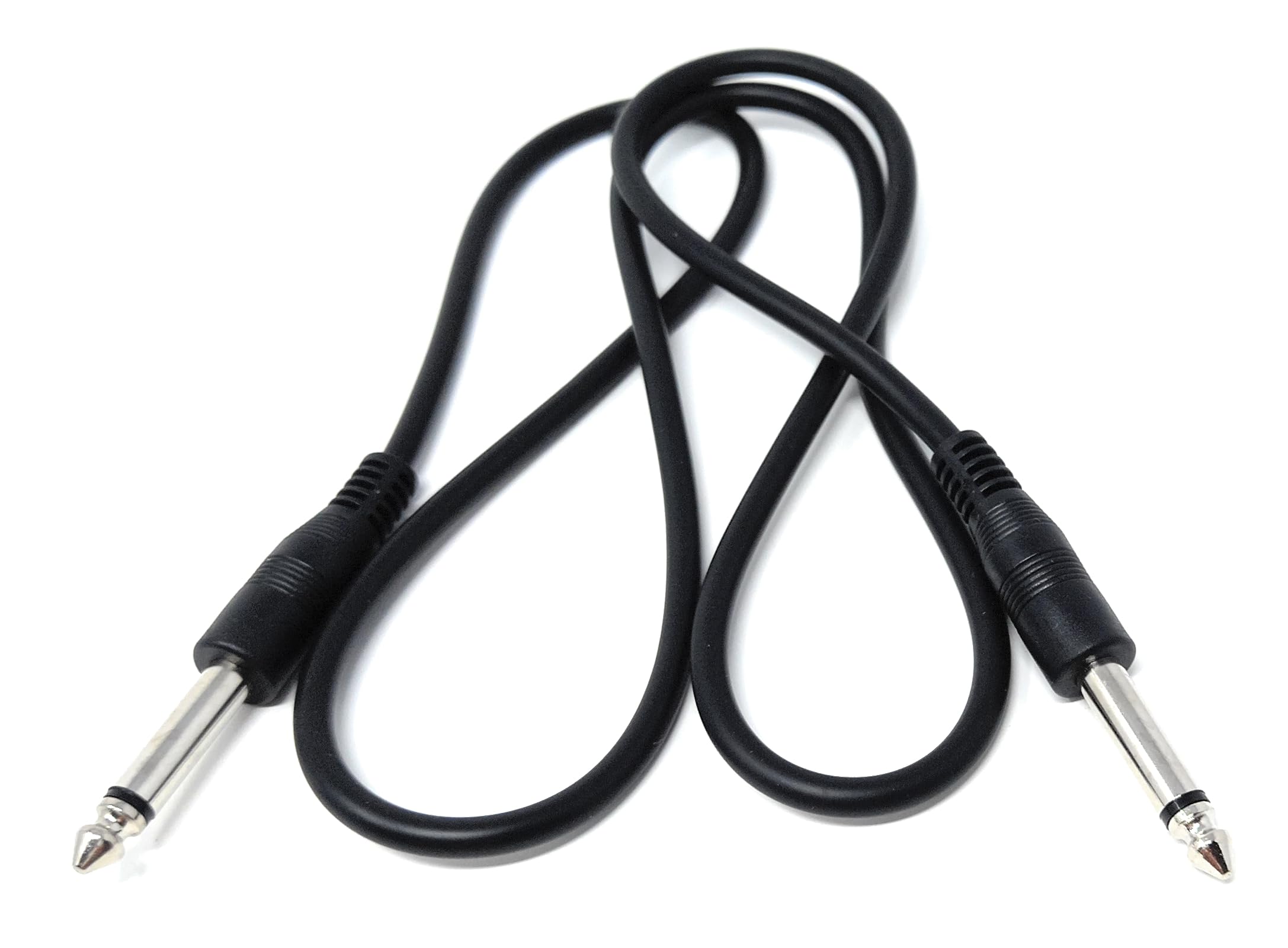 DRUT 6.35mm 1/4" TS Mono Jack to Jack Plug Lead for Guitar, Amplifiers, Music Instruments, Speakers, Microphone Cable