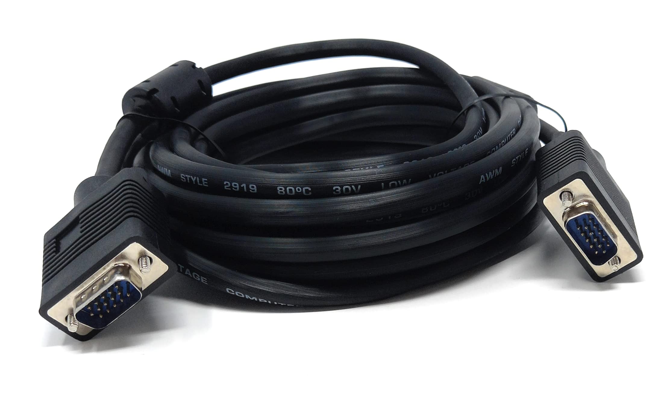 DRUT VGA to VGA Cable 15 pin SVGA Male to Male for Monitor Computer PC Laptops TV Projectors Extension Lead, HD15 All Data Pins Connected