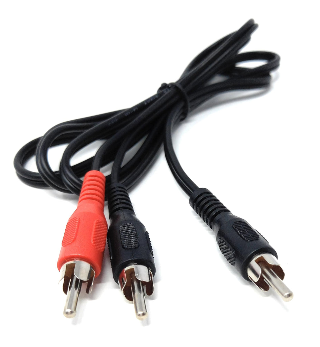 DRUT Single RCA Phono Plug to Twin 2 x RCA Phono Plugs Y Splitter, Combiner Cable