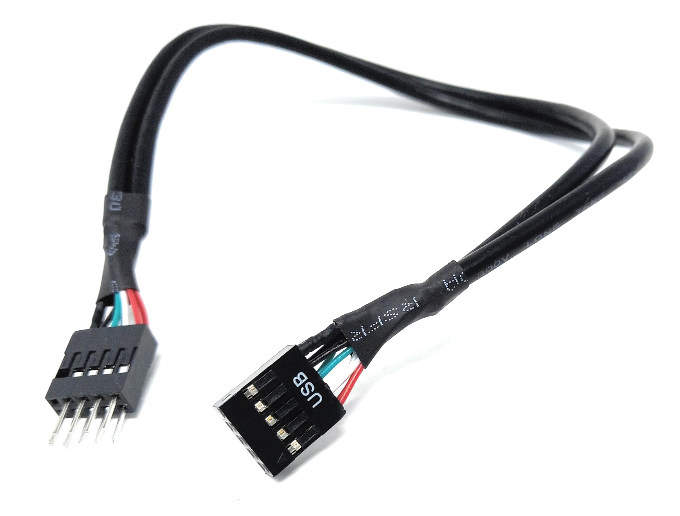 DRUT 9-Pin HD Motherboard Extension Cable – Male to Female 9Pin ATX Connector, 26AWG Double Shielded, Front Panel Header Cable for PC Build & Repair 30CM