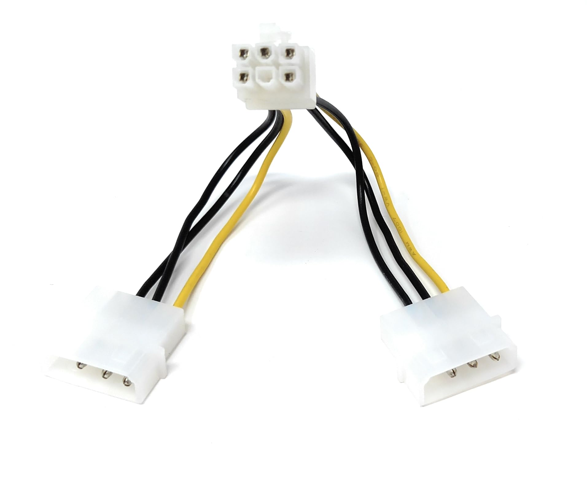 DRUT Twin 2 x Molex Male to 6 Pin PCI-e GPU Power Cable Lead