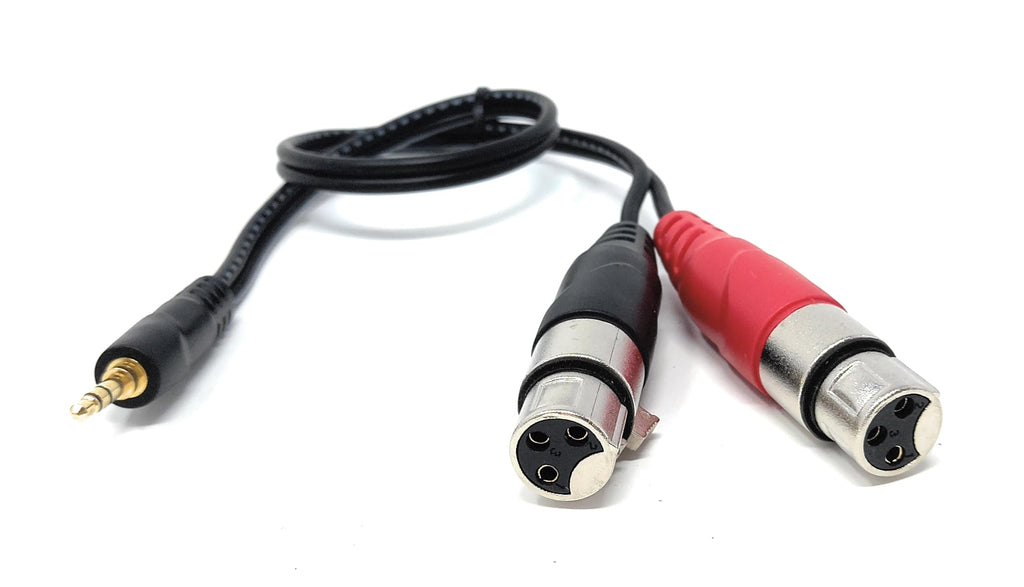 DRUT 3.5mm Stereo Jack to 2 x XLR Female Cable – Audio Splitter Lead for Microphones, Mixers, Speakers, DJ, Studio and Recording Equipment
