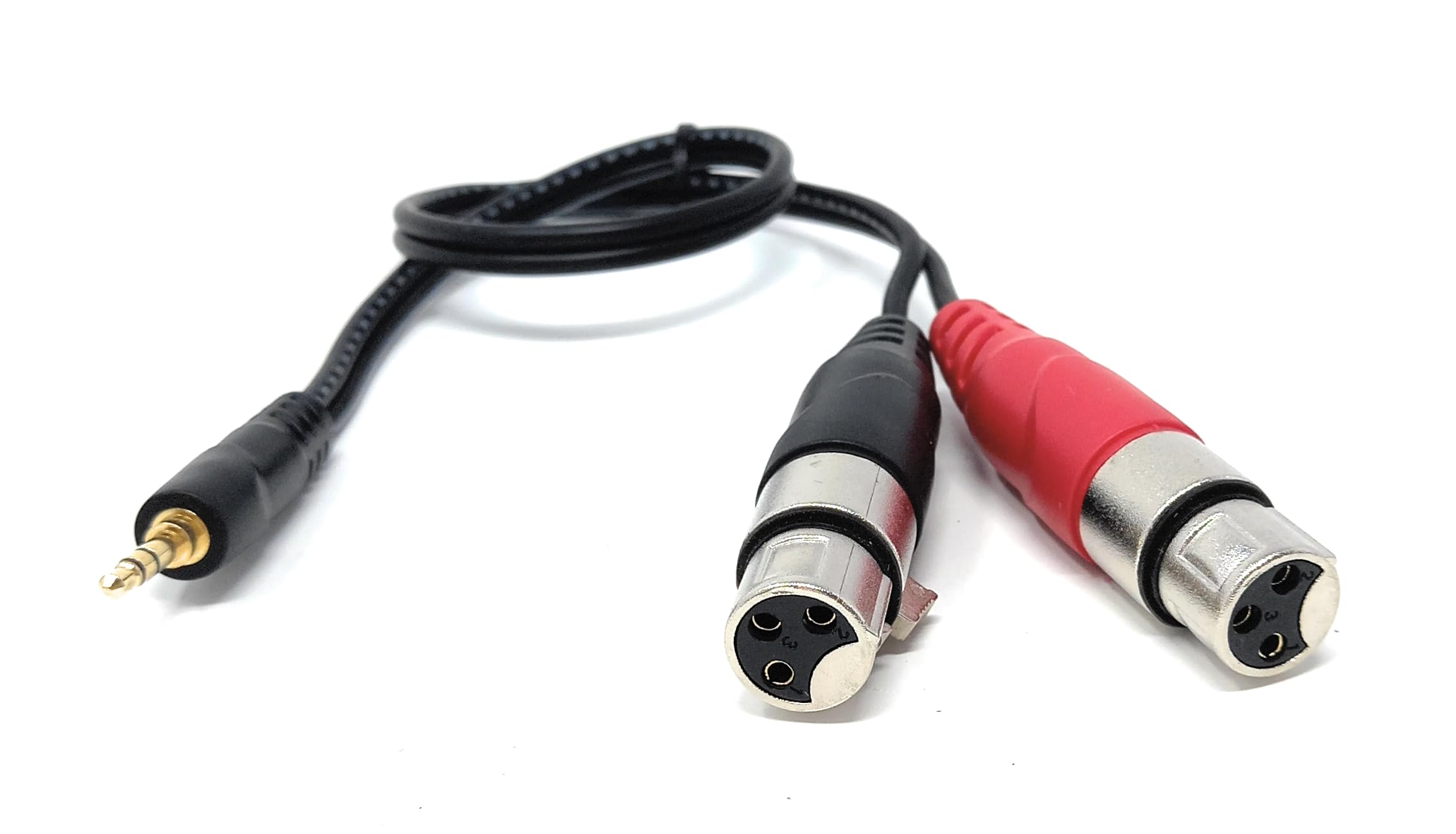 DRUT 3.5mm Stereo Jack to 2 x XLR Female Cable – Audio Splitter Lead for Microphones, Mixers, Speakers, DJ, Studio and Recording Equipment