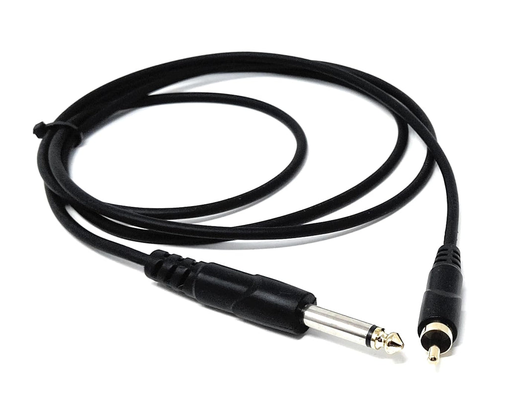 DRUT 6.35mm (1/4") Mono Jack Plug to RCA Phono Audio Cable – Signal Patch Lead for Mixers, Controllers, DJ & Audio Equipment