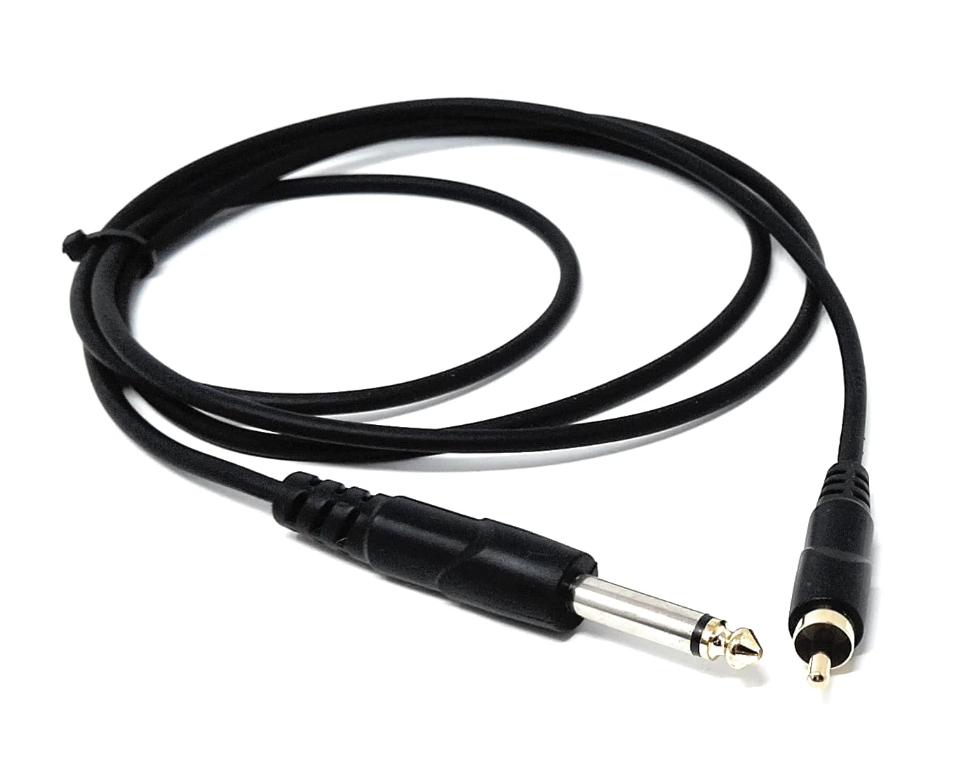 DRUT 6.35mm (1/4") Mono Jack Plug to RCA Phono Audio Cable – Signal Patch Lead for Mixers, Controllers, DJ & Audio Equipment