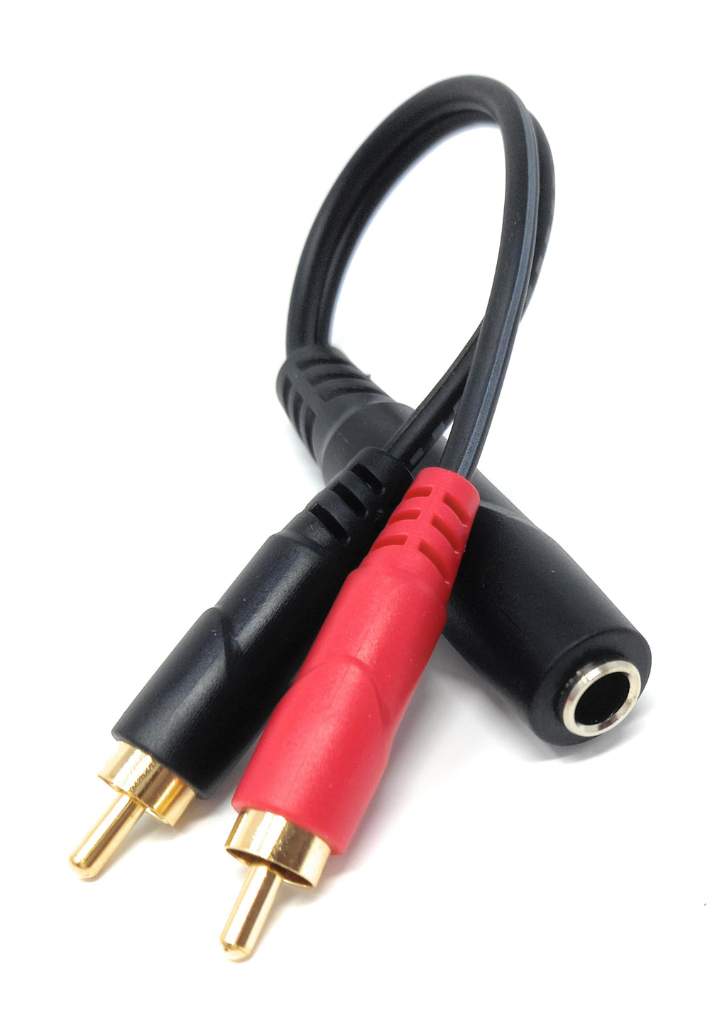 DRUT 6.35mm to 2 x RCA Splitter Cable, 6.35 TRS Female to Dual RCA Male Stereo Audio Lead for Music Instruments, Mixer (Gold Plated)