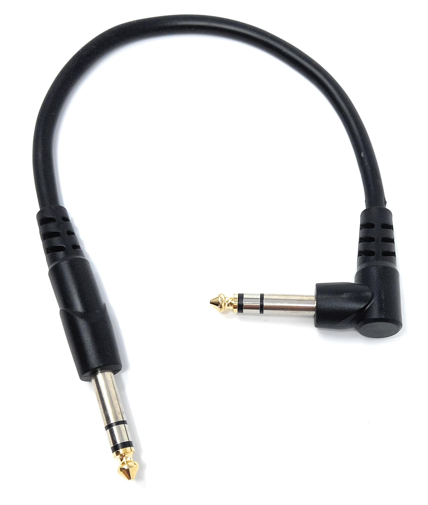 DRUT 6.35mm 1/4" Stereo TRS Male Jack to Right Angled Male Jack, Audio, Music Instrument, Flexible Cable Lead