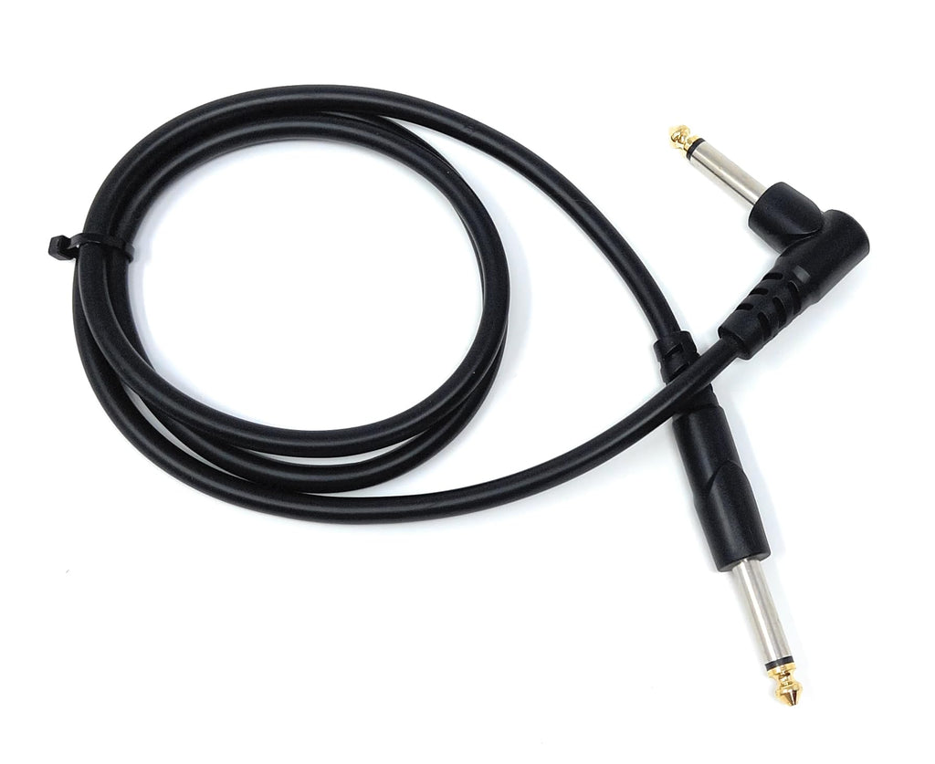 DRUT 6.35mm 1/4 Mono Male to Right Angle Male Jack Audio Cable Lead for Guitar, AMP, Synths, Amplifier, Speaker, Electric Piano, Midi Keyboard, DJ