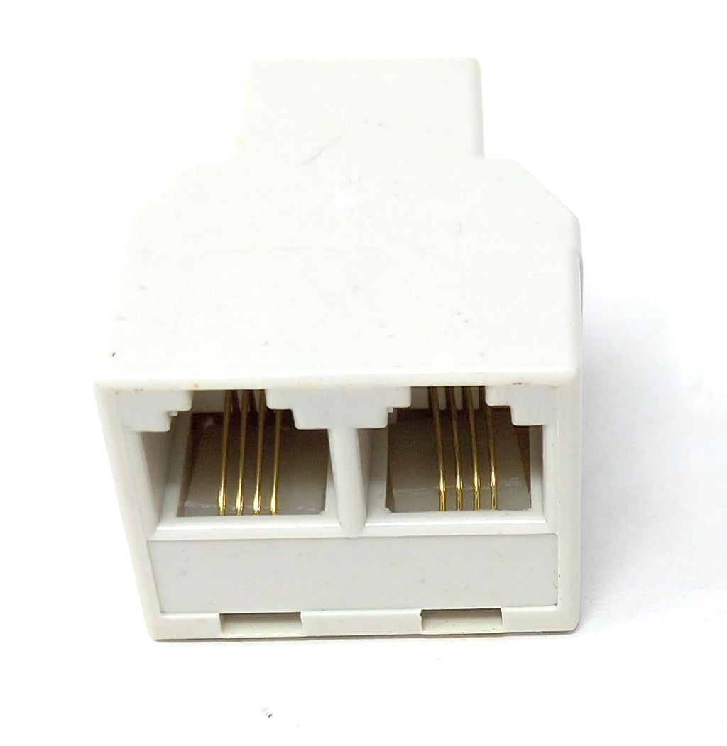 RJ11 Telephone Splitter Cable – 1 to 2 RJ11 Y Adapter with 6P4C Plug, Line Expansion Cord for Landline Phone, Fax Machine, Modem, DSL
