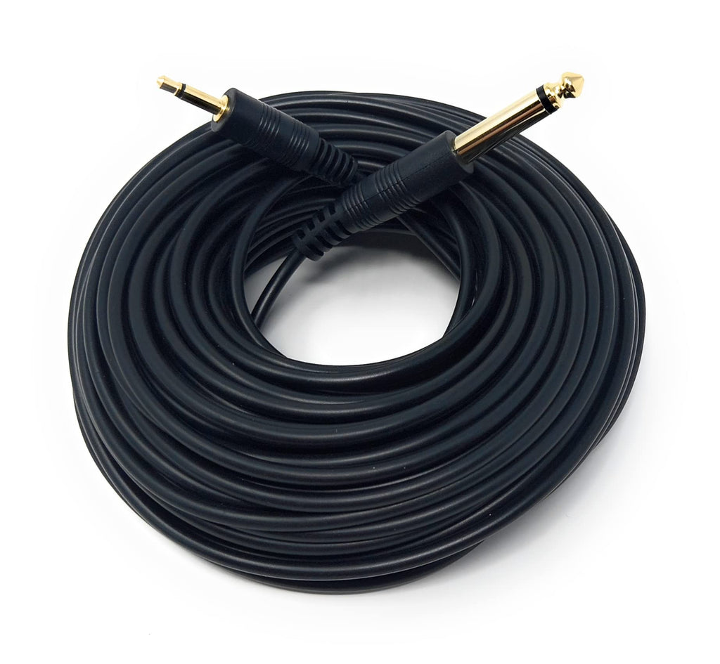 DRUT 3.5mm MONO Jack to 6.35mm MONO Jack Plug Audio TS Coax Cable Lead, Male to Male Gold Flashed Ends