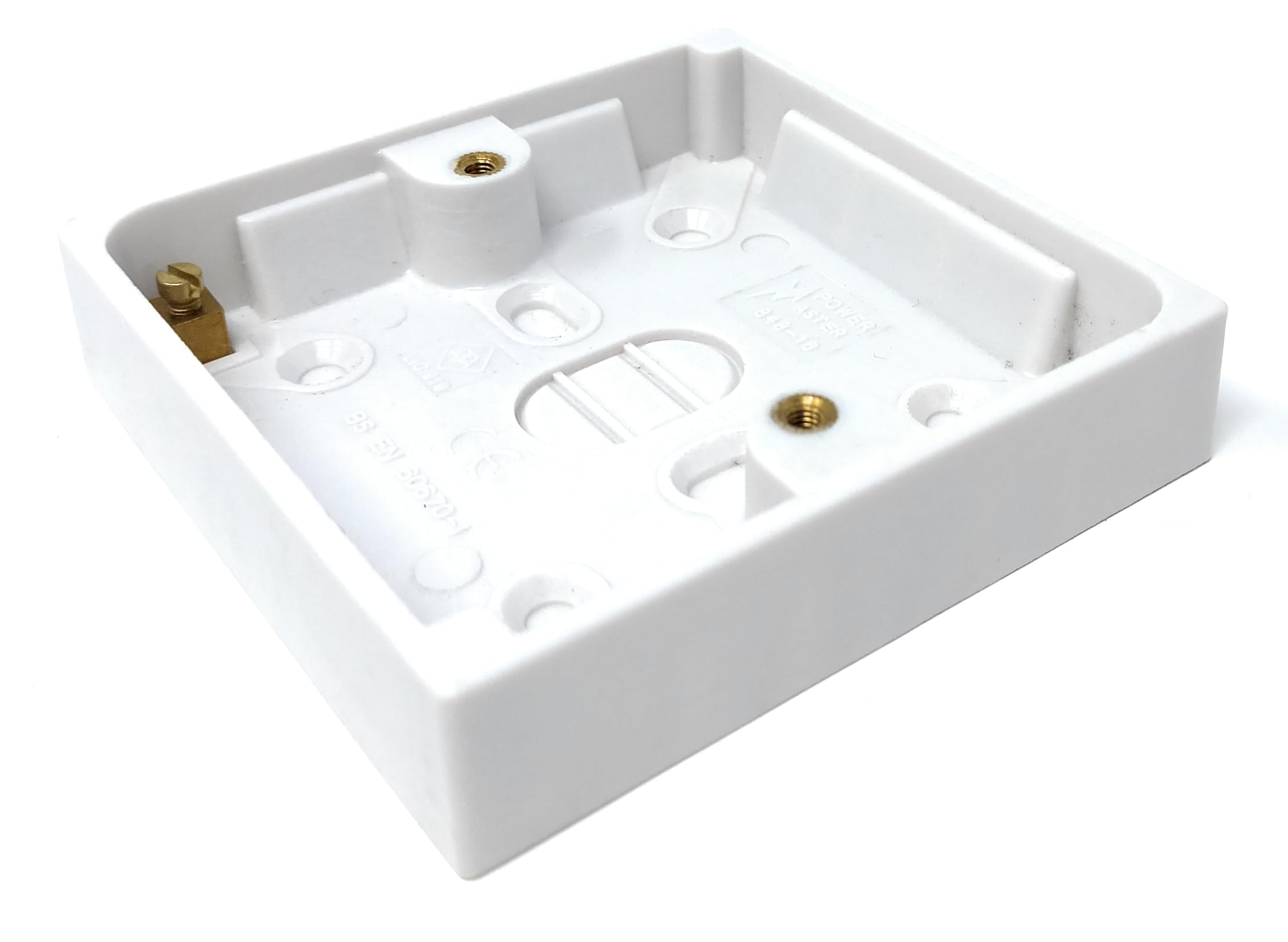 1 Gang Surface Mount Back Box Pattress Box 16mm x 85mm x 85mm White