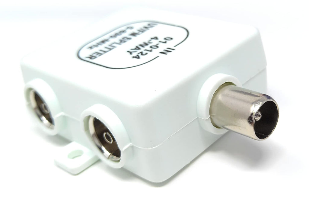 DRUT 1 Input to 4 Output TVs RF Splitter 4 Way UV FM VHF Aerial Cable Adapter