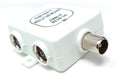 DRUT 1 Input to 4 Output TVs RF Splitter 4 Way UV FM VHF Aerial Cable Adapter