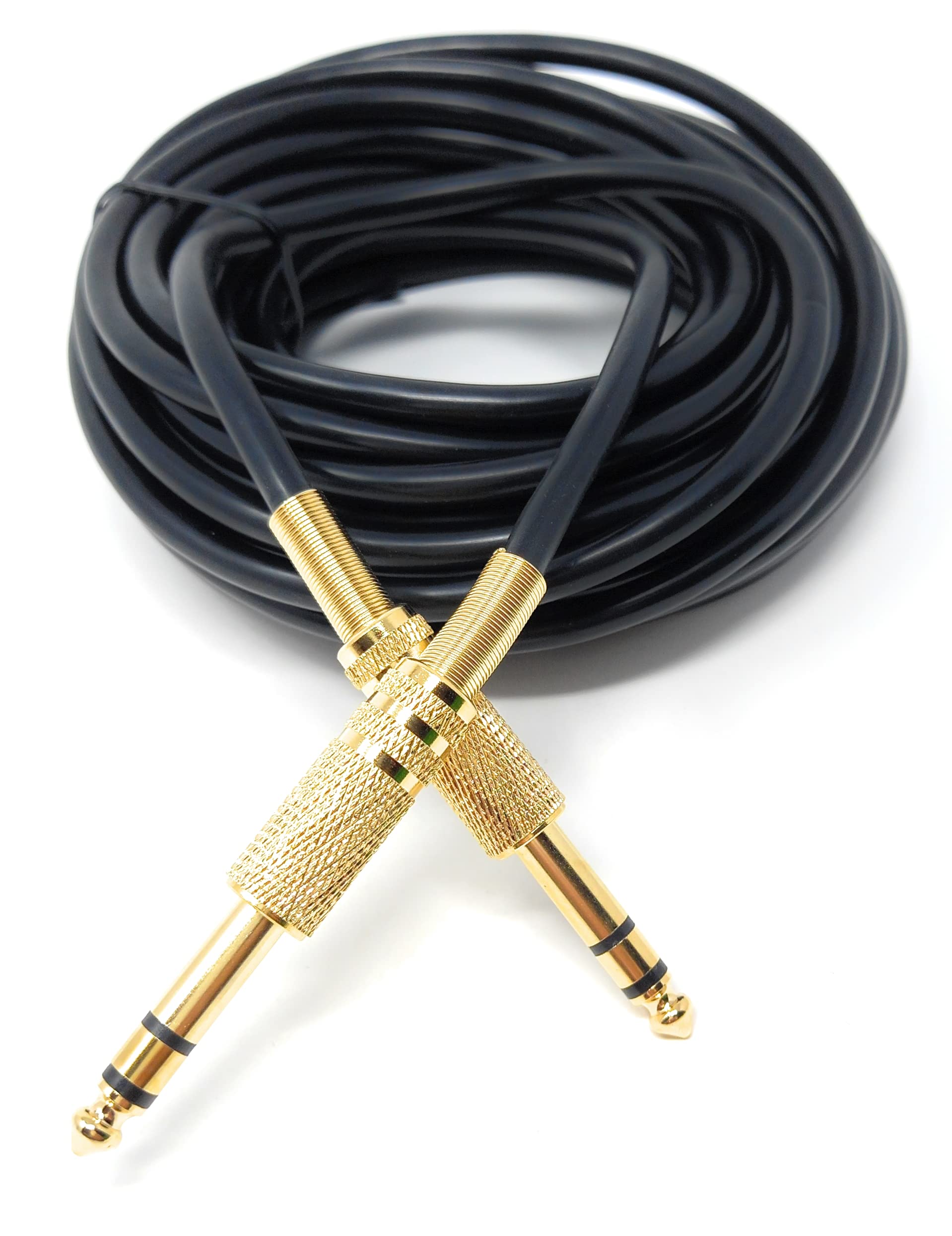 DRUT 6.35mm Male to 6.35mm Male Stereo Audio Cable, 1/4" TRS Connectors For Professional Music Instruments & Home Audio