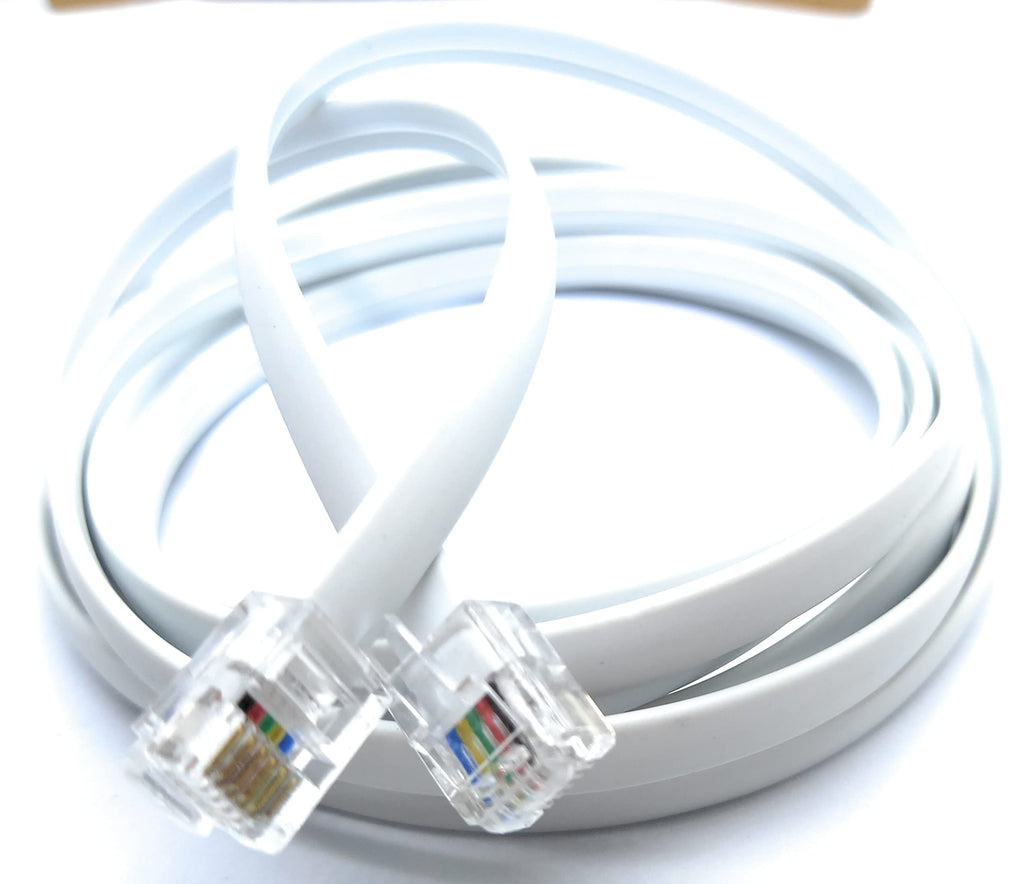 DRUT FLAT RJ12 to RJ12 6P6C Cable Lead Plug to Plug (RJ11 with 6 pin Wire)