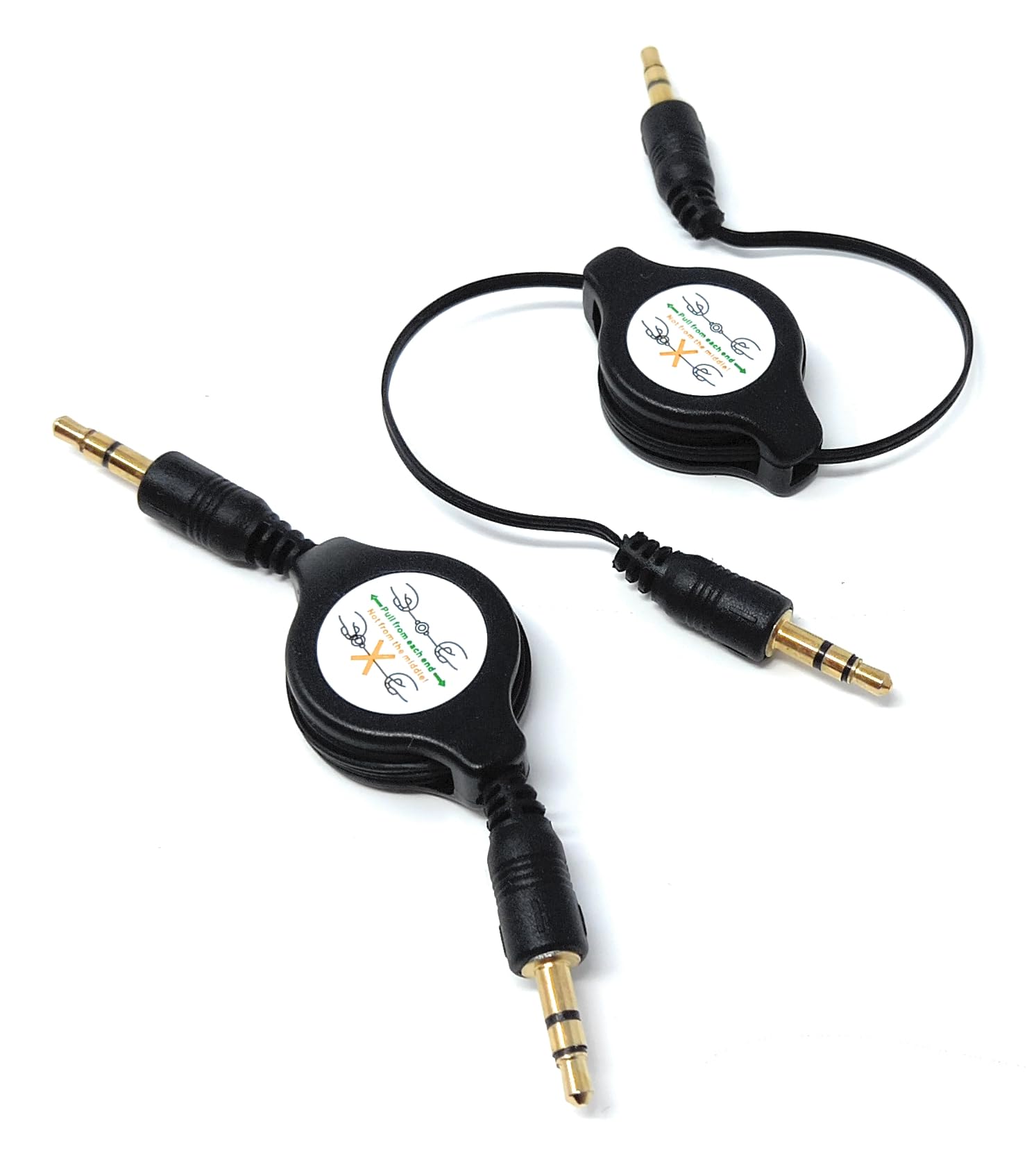 DRUT 3.5mm Retractable Male to Male Jack Stereo AUX Lead Audio Cable 0.8m Long