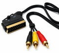 DRUT 1.5m Switchable SCART to 3 x RCA Audio/Video Cable – Compatible with TV, DVD, VCRs, & Game Consoles 5ft