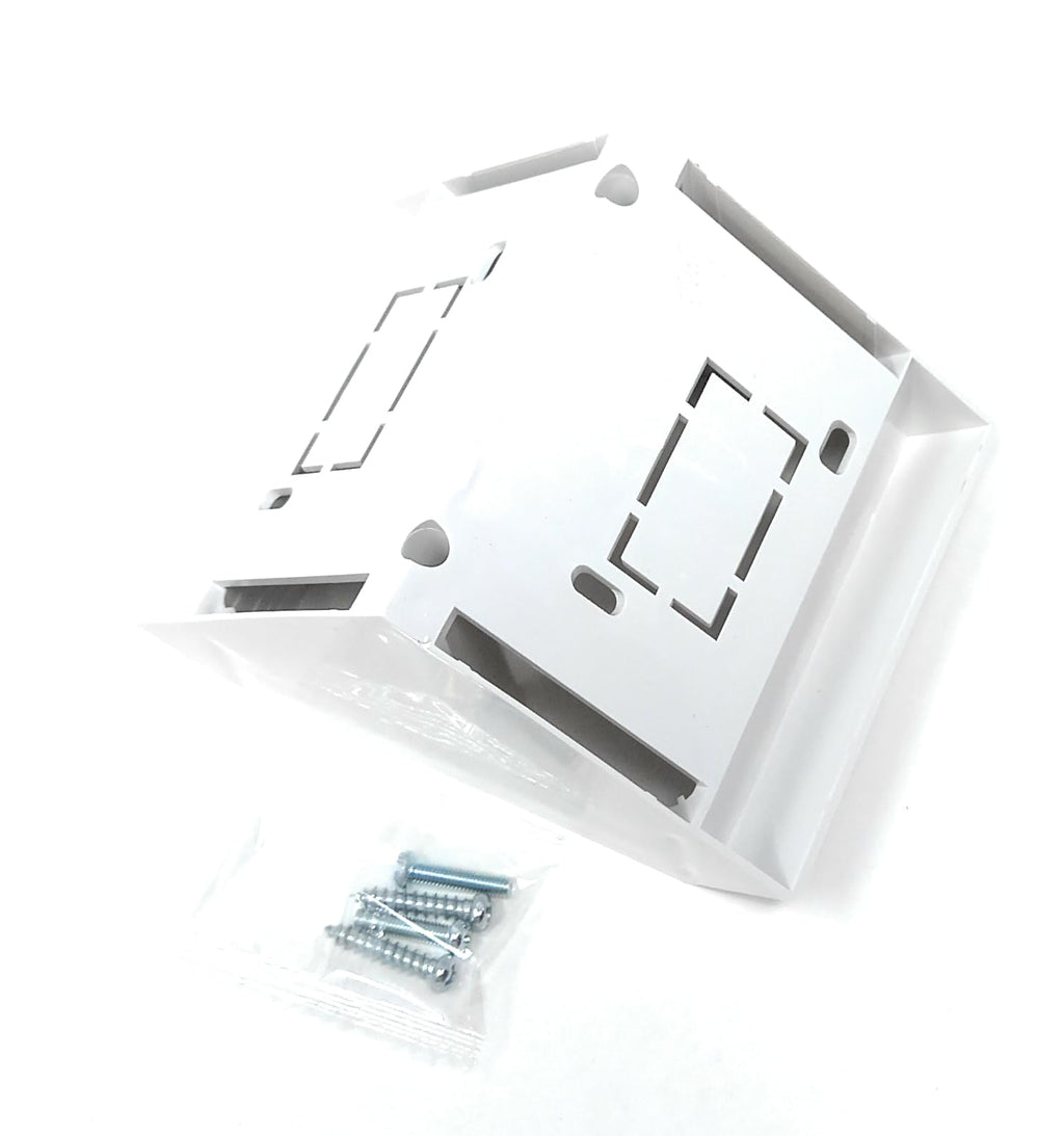 1 Gang Pattress Electrical Back Box - 45 Degree Angled Surface Mount, 85mm x 85mm for Faceplates and Workbench Installations