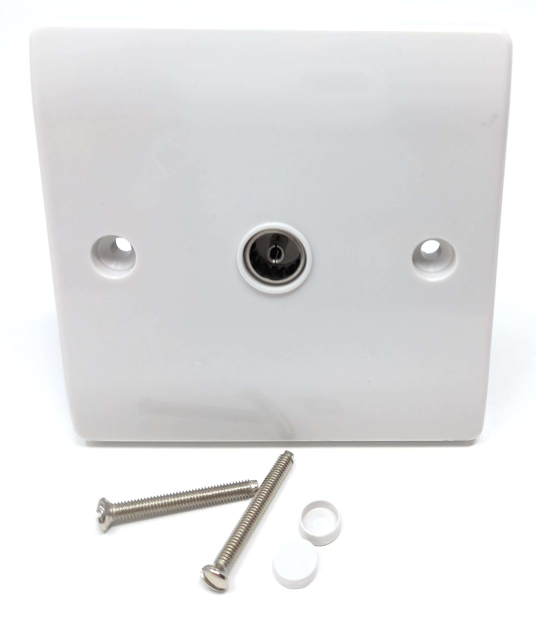 TV Aerial Socket Coaxial Coax Wall Face Plate White TV Point TV/FM