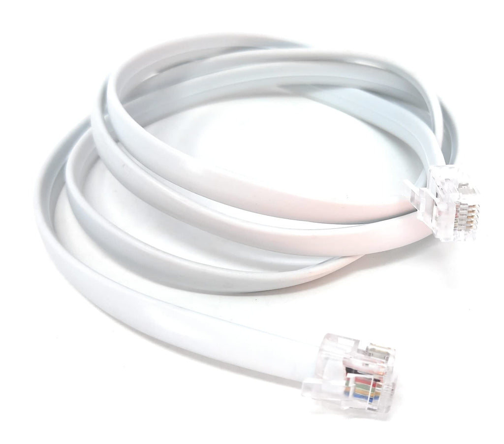 DRUT FLAT RJ12 to RJ12 6P6C Cable Lead Plug to Plug (RJ11 with 6 pin Wire)
