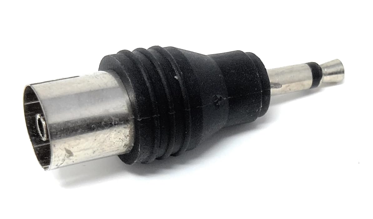 DRUT 3.5mm Mono Jack Plug to TV RF Push Type Female Coax Cable Socket Adapter
