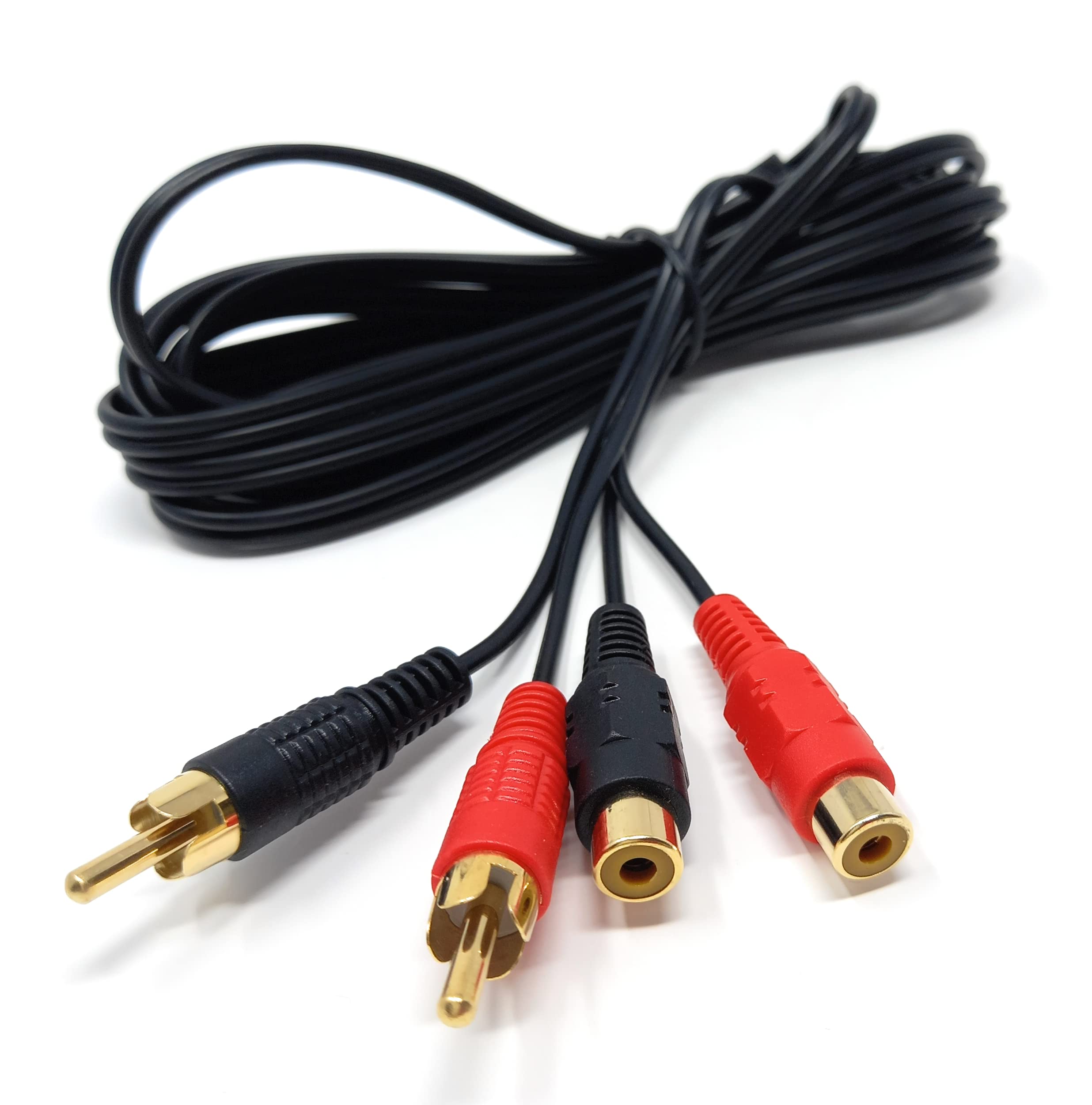 DRUT Twin 2 x RCA to RCA Phono Audio Extension Lead Male to Female Cable