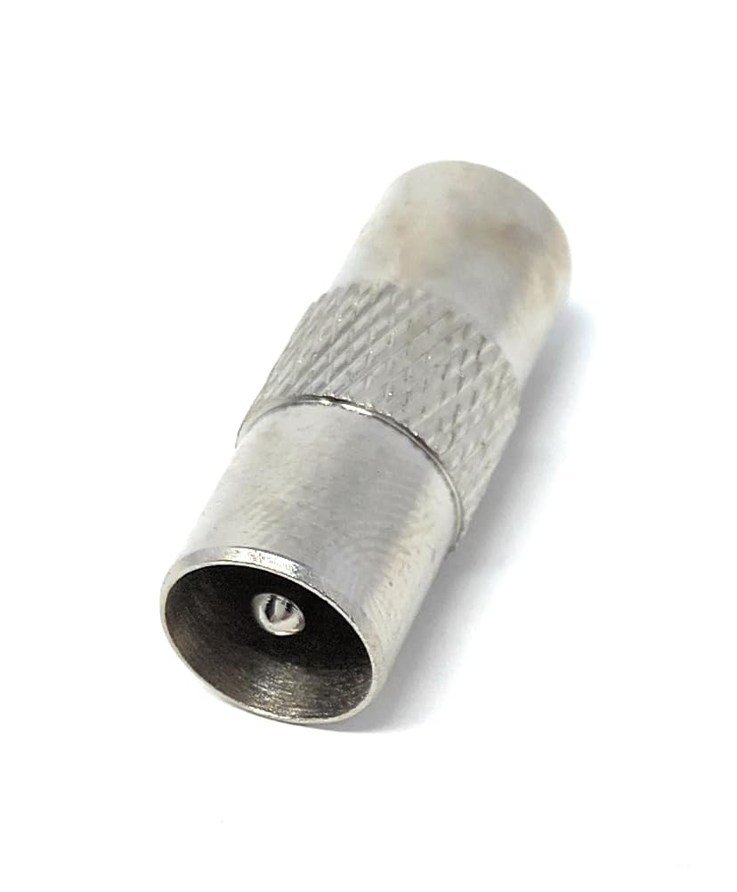 DRUT Male to Male TV Aerial Coaxial Coupler, RF Coax Antenna Adapter, Coupling Connector, Gender Changer