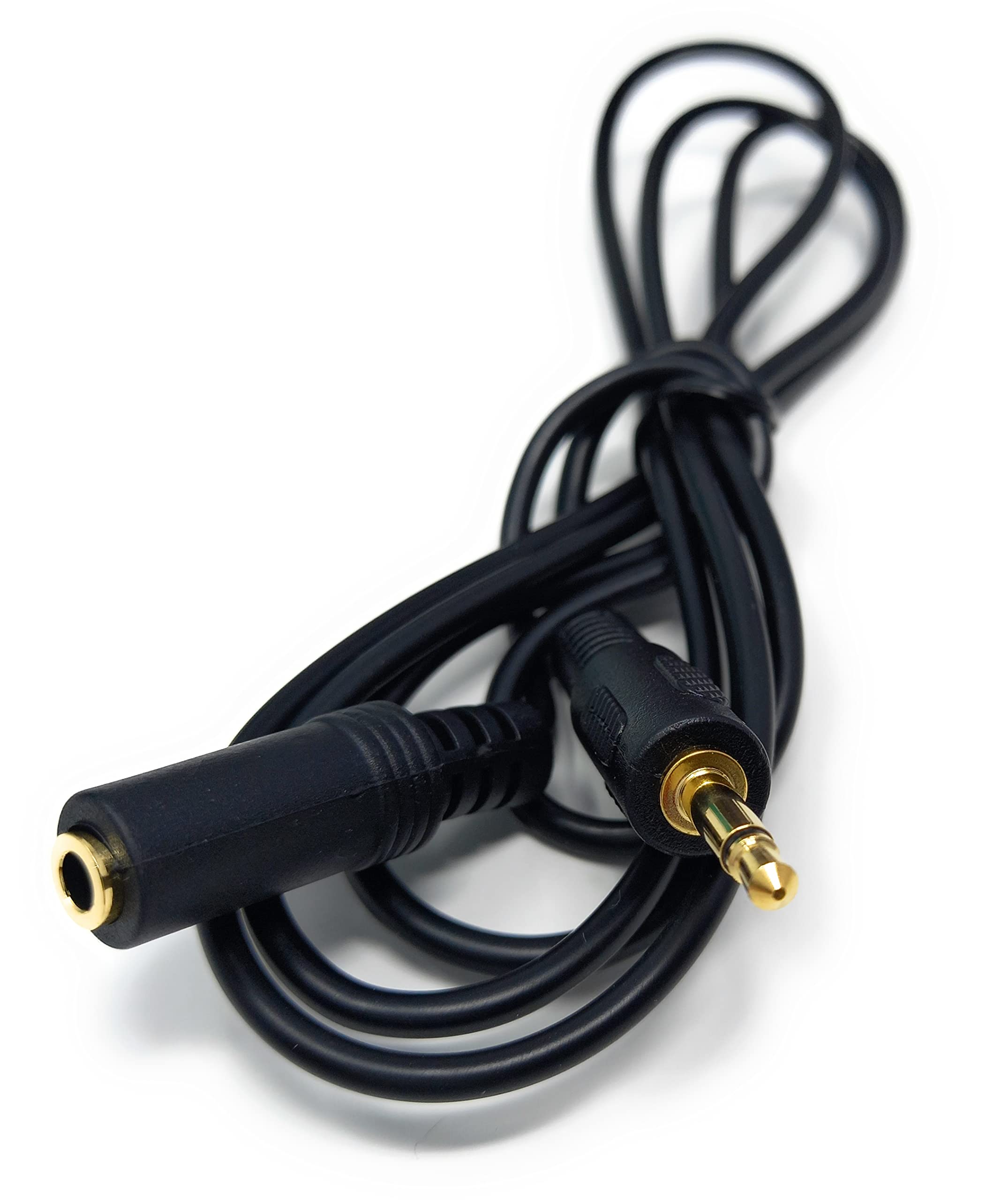 3.5mm Mono Jack to 3.5mm Socket Extension Cable Gold Connectors, Male Plug to Female Socket