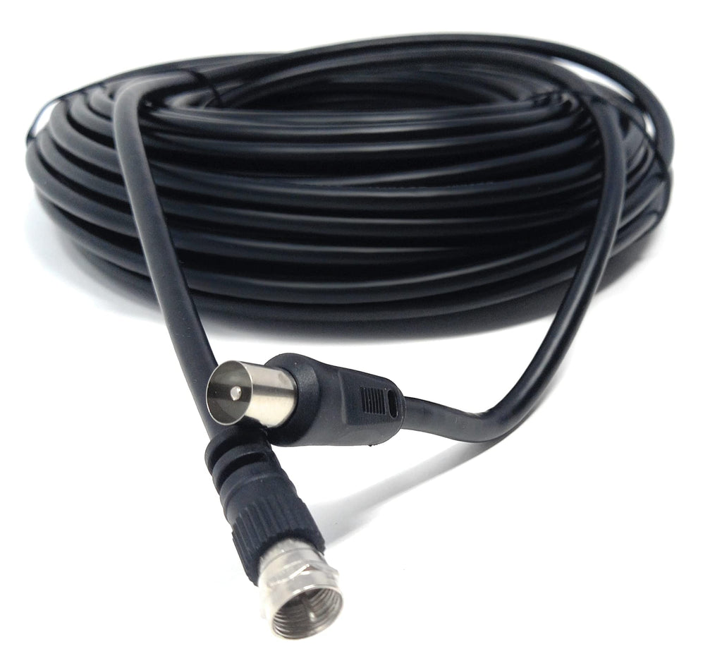 DRUT RF TV Aerial Male to F Type Connector Male Plug Coaxial Coax Cable, Lead, 75 Ohm, 3C-2V