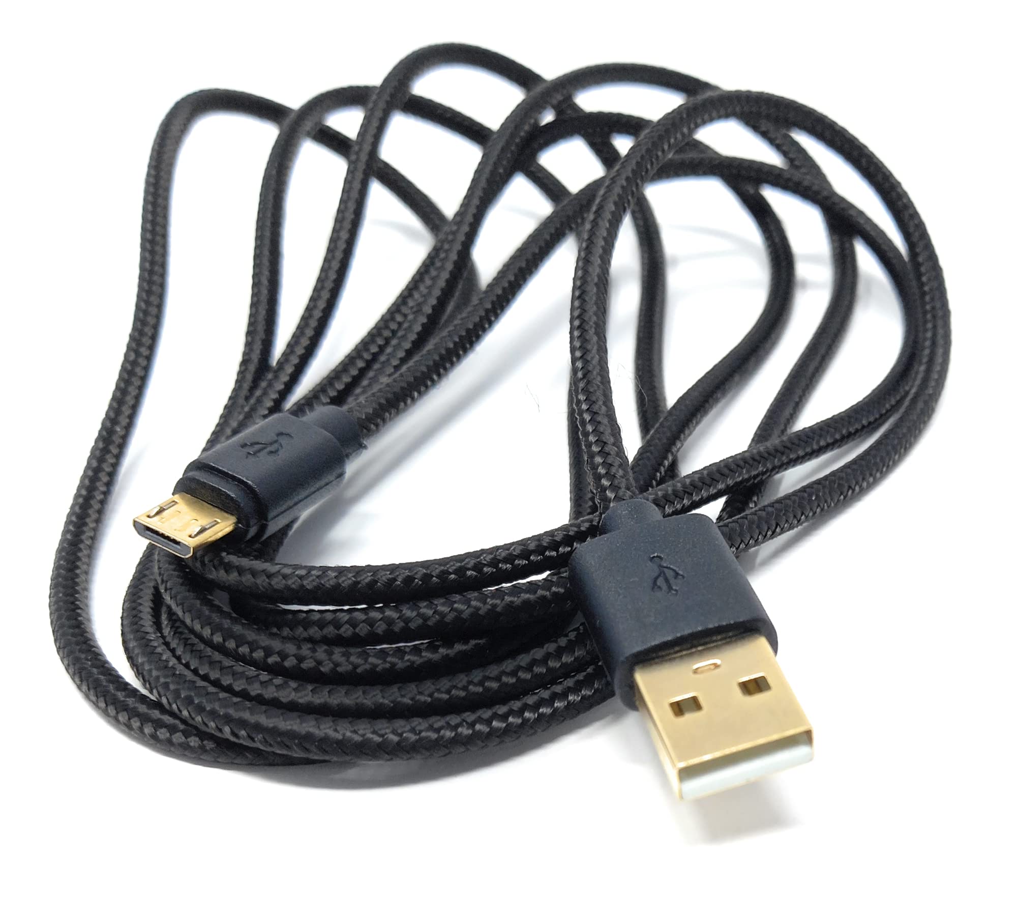 DRUT Micro USB to USB 2.0 Fast Charger Braided Cable 24AWG, A-Male to Micro B Gold Connectors Lead