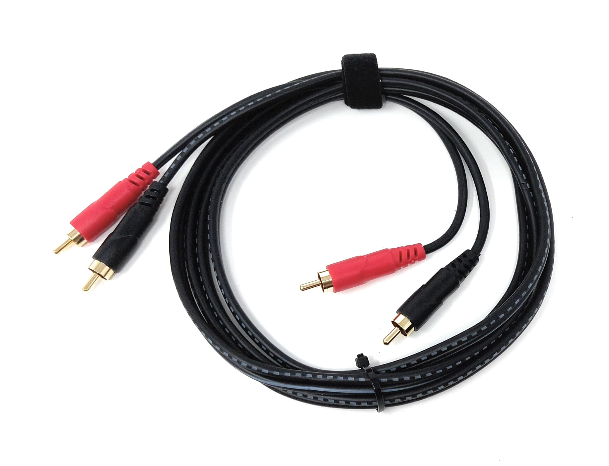 DRUT 2 x RCA Audio Cable – Stereo Male to Male Lead with Gold-Plated Plugs for Amplifier, Active Speakers, Subwoofer, Turntable, HiFi & Home Audio Systems