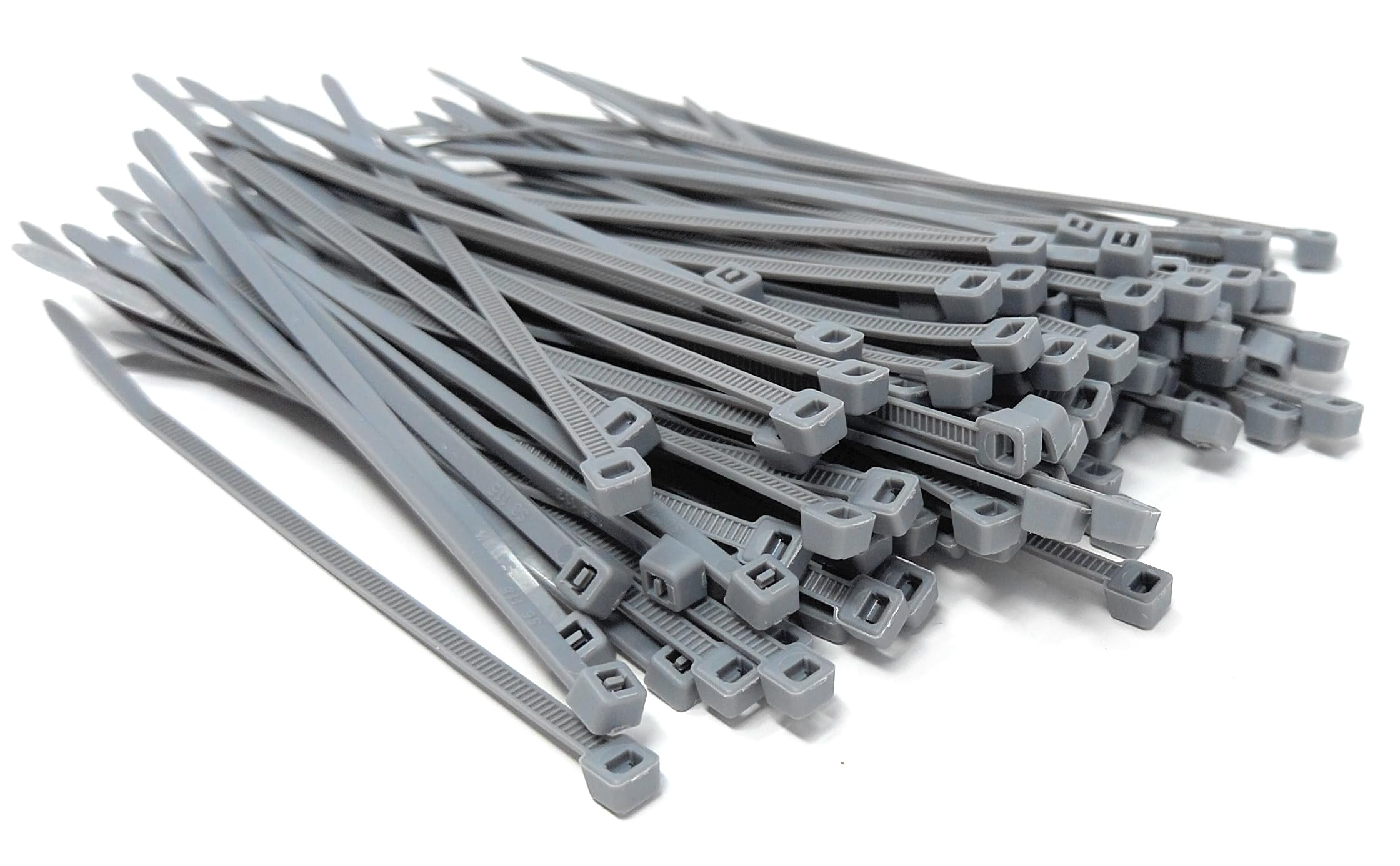 Nylon Cable Ties, 100mm x 2.5mm, Pack of 100, Plastic Zip Tie Wraps, Self-Locking