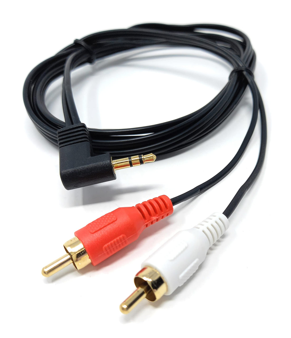 DRUT 3.5mm to RCA Jack Right Angled AUX Stereo Audio Cable Gold Plated Connectors