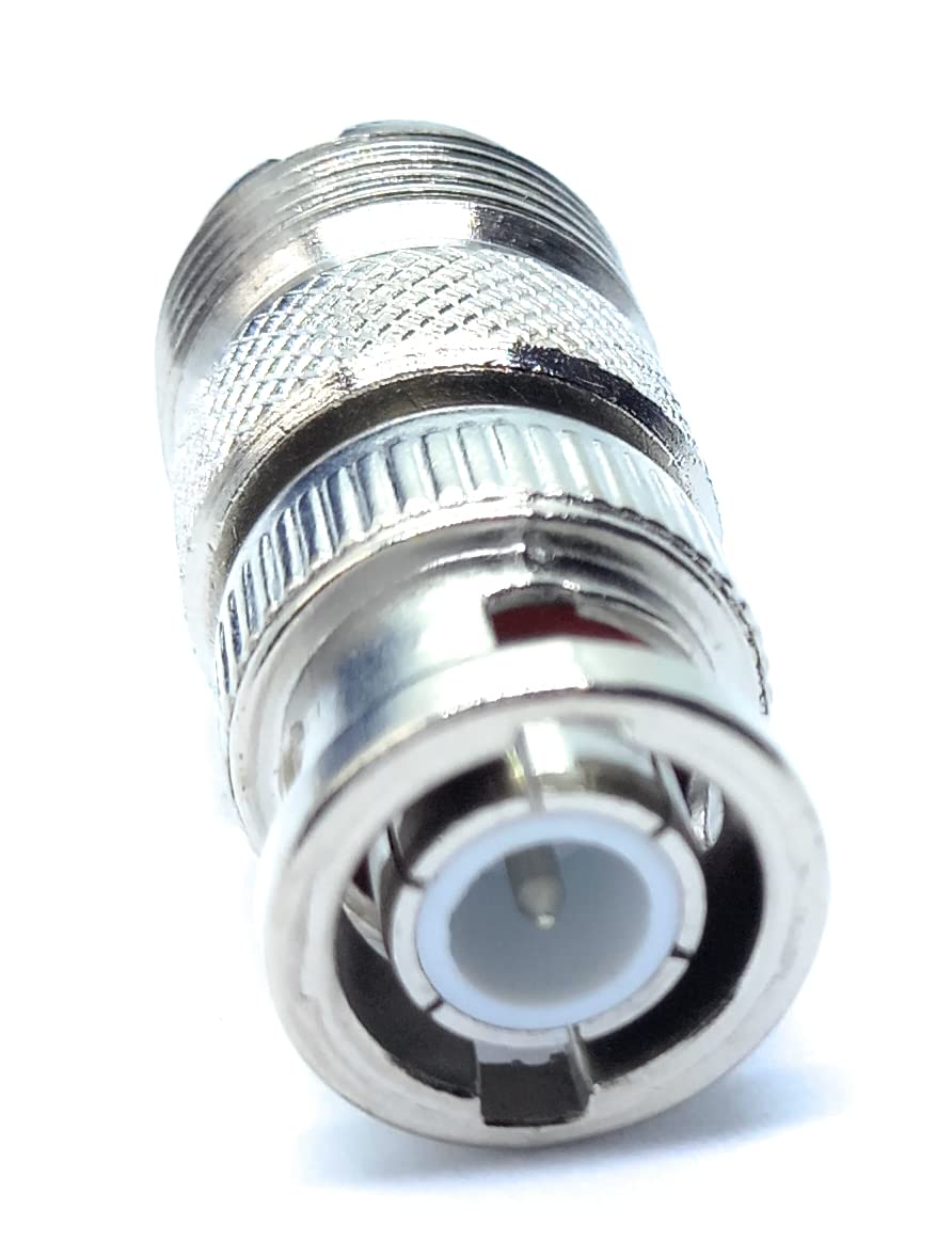 DRUT BNC Male Plug to PL259 UHF Female Socket RF Adaptor RF Coaxial Connector Adapter for Ham Radio, CB Radio, and Other RF Applications