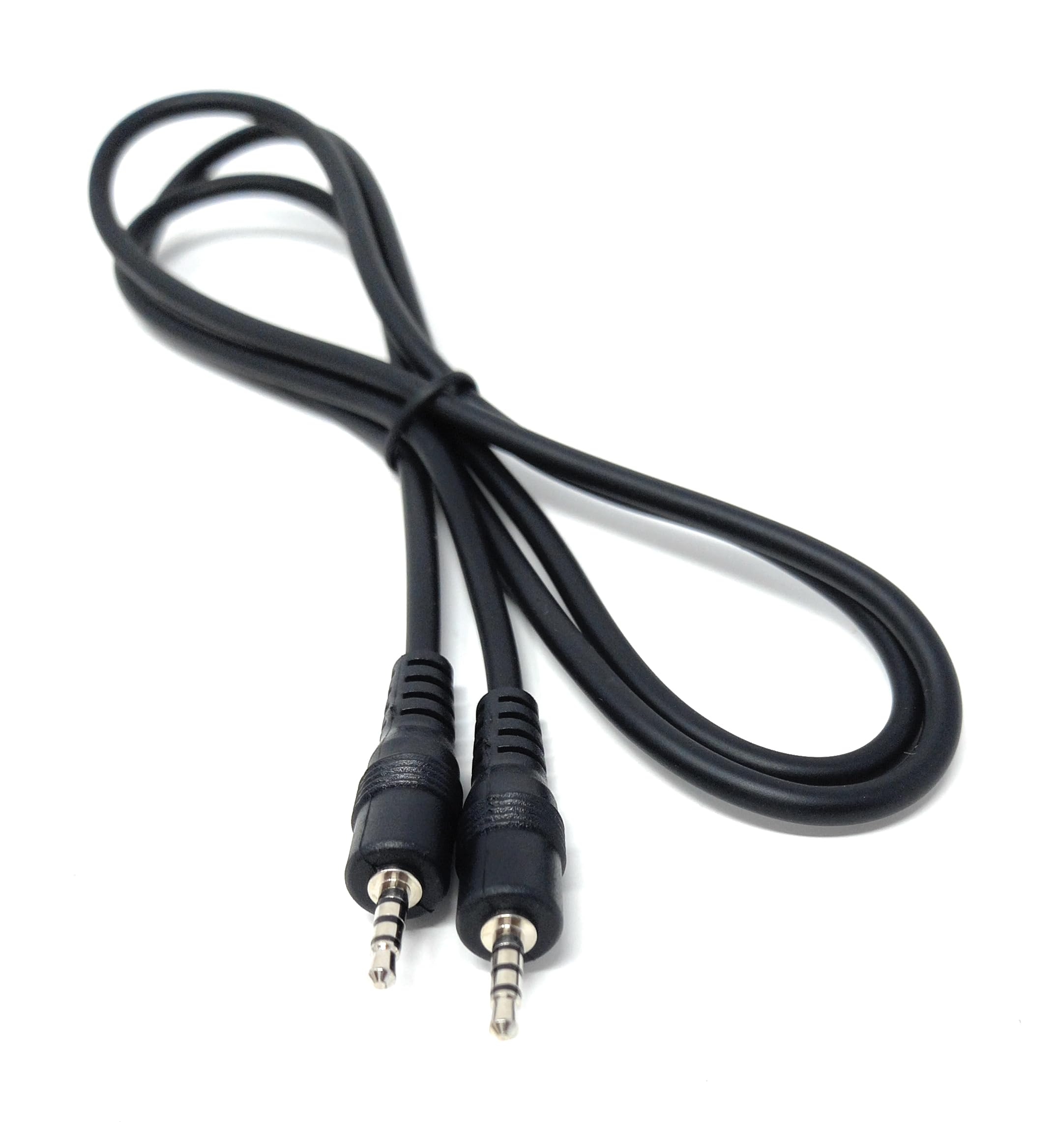 DRUT 2.5mm 4 Pole TRRS Jack to Jack AV Cable, Black, Audio Video Lead for Camcorder, Sat Nav, Portable DVD, Monitor, CCTV and Multimedia Devices
