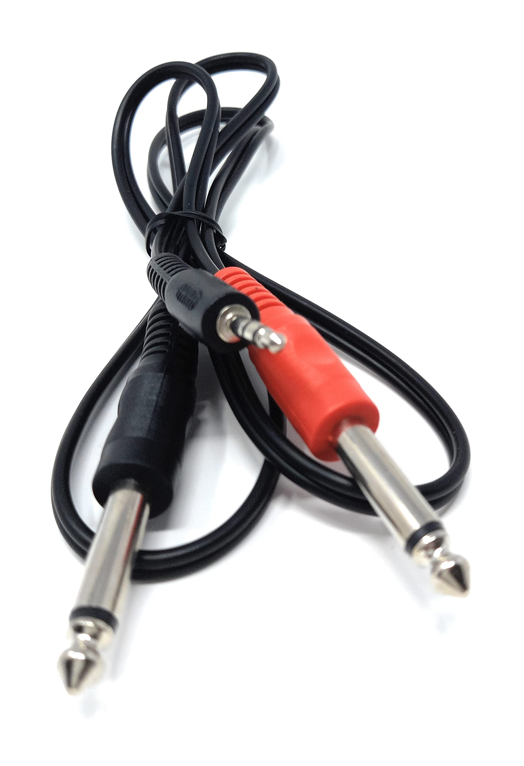 DRUT Stereo 3.5mm Jack to 2 x 6.35mm Mono Jacks, Y Cable Lead create description
